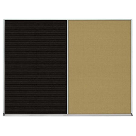 Double Door Radius Corkboard,48x36,Bla